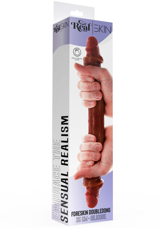 11206 toyjoy get real foreskin double dong silicone 35cm