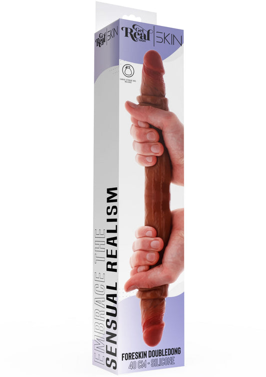 11207 toyjoy get real foreskin double dong silicone 40cm