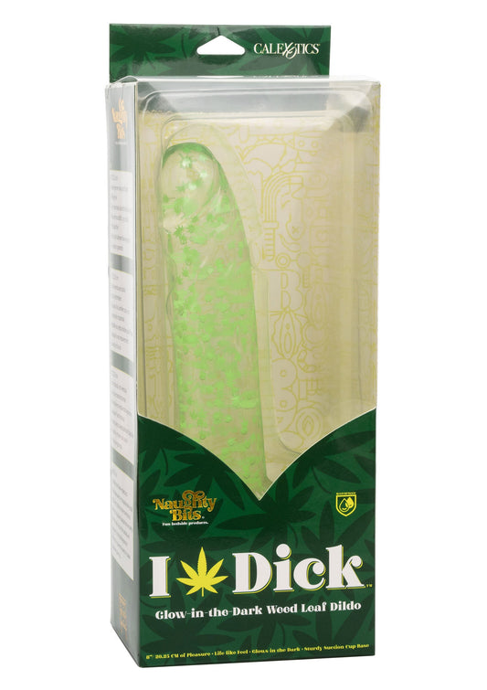 14729 calexotics naughty bits i leaf dick glow dildo