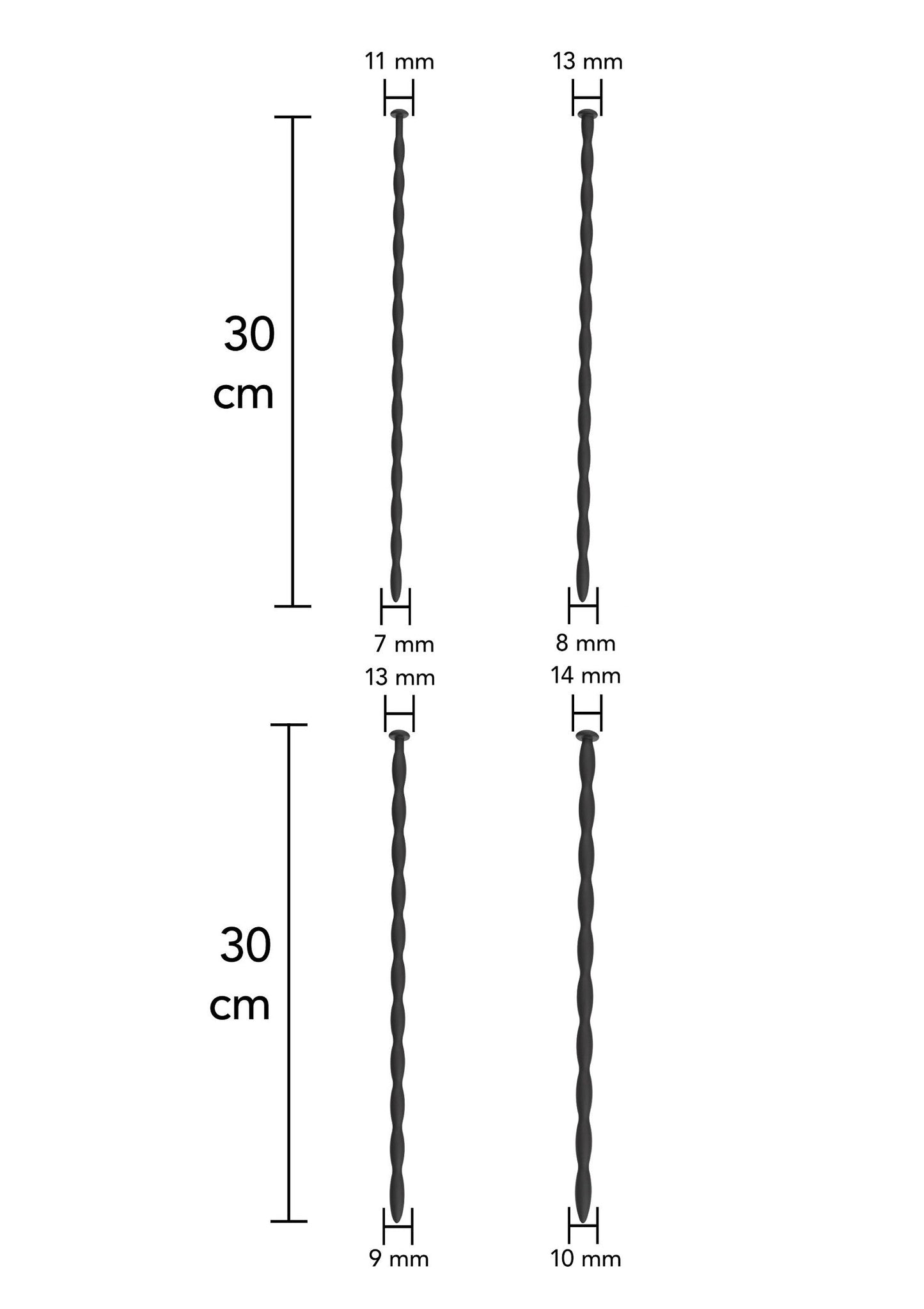 16811 hidden desire extreme penis dilator set large 4 pcs