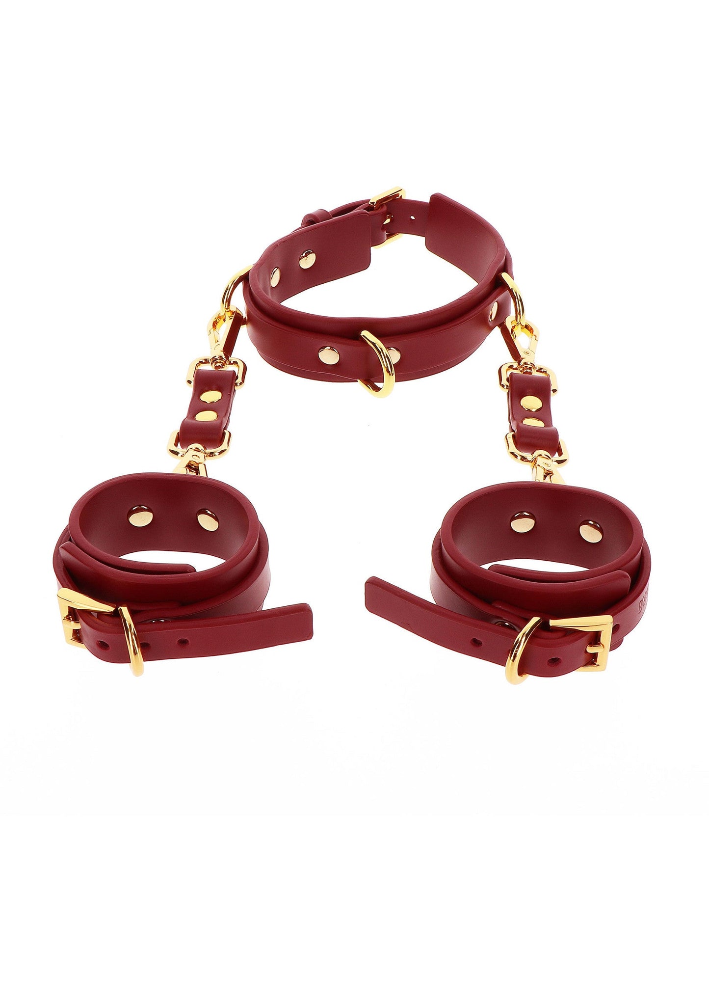 17154 taboom bondage in luxury d ring collar and wrist cuffs