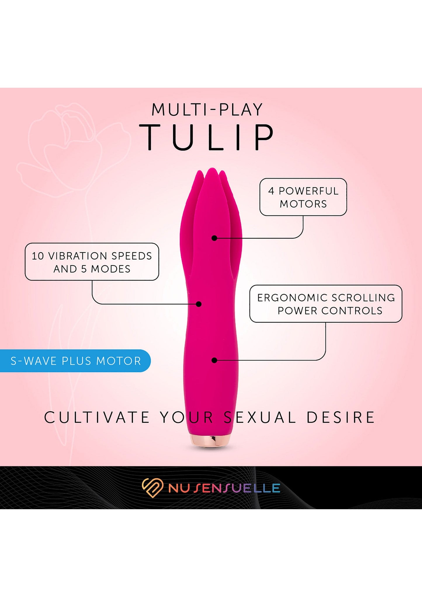 17508 nu sensuelle tulip multi play vibrator