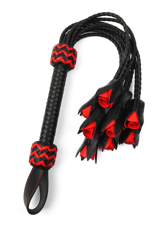Genuine Leather Roses Whip