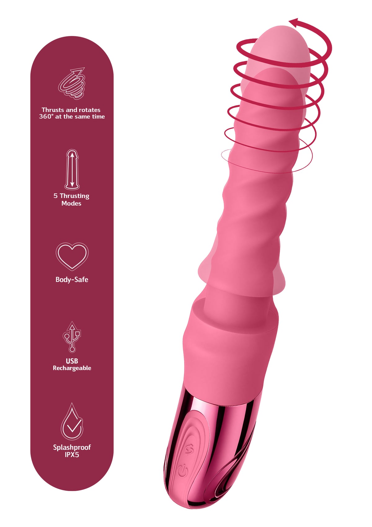 Swirl Ribbed Massaging Vibrator