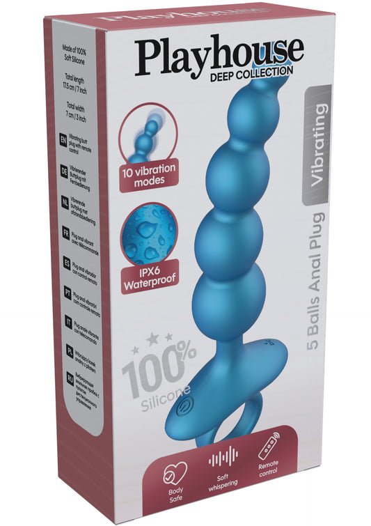 5 Balls Anal Plug Vibrating + Remote