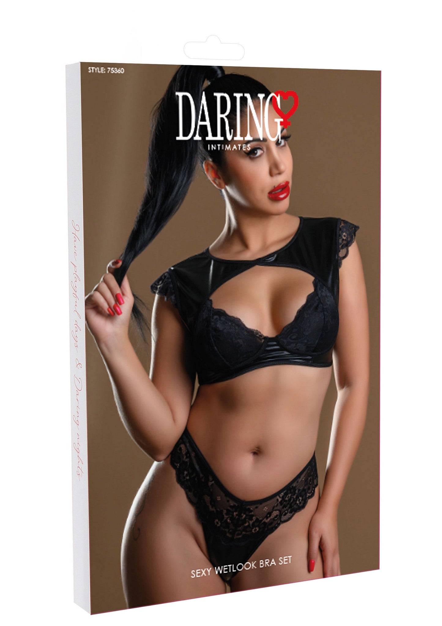 75360 daring intimates naughty whispers wetlook bra set