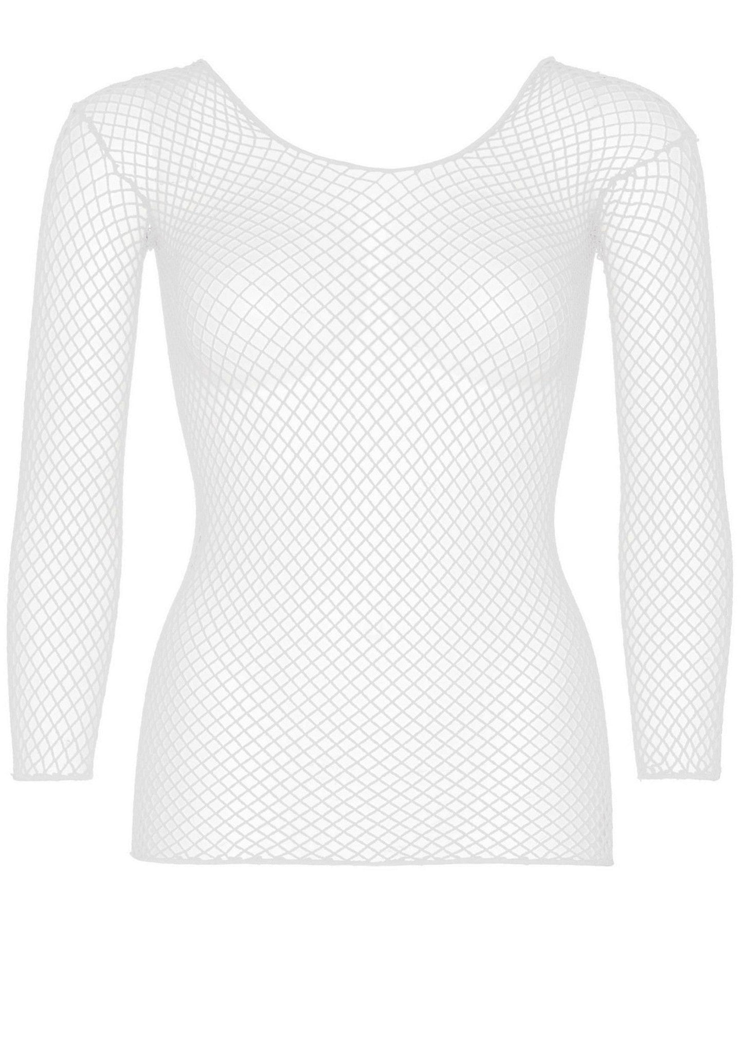 85387 leg avenue very sexy lingerie elastane long sleeved fishnet shirt