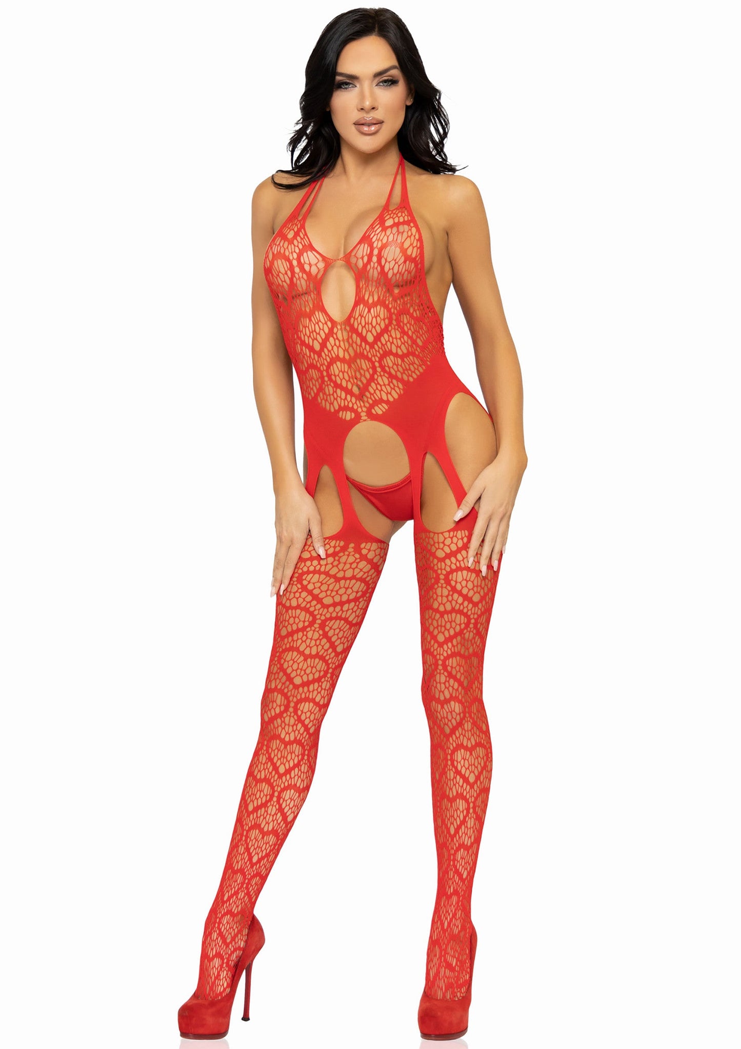 86618 leg avenue seamless heart net suspender bodystocking