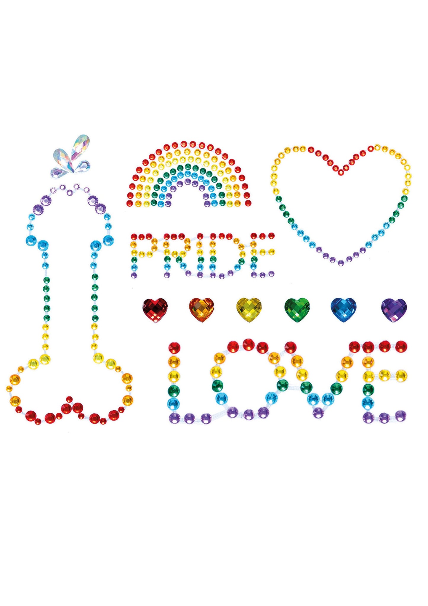 88025 leg avenue pride adhesive body jewels stickers