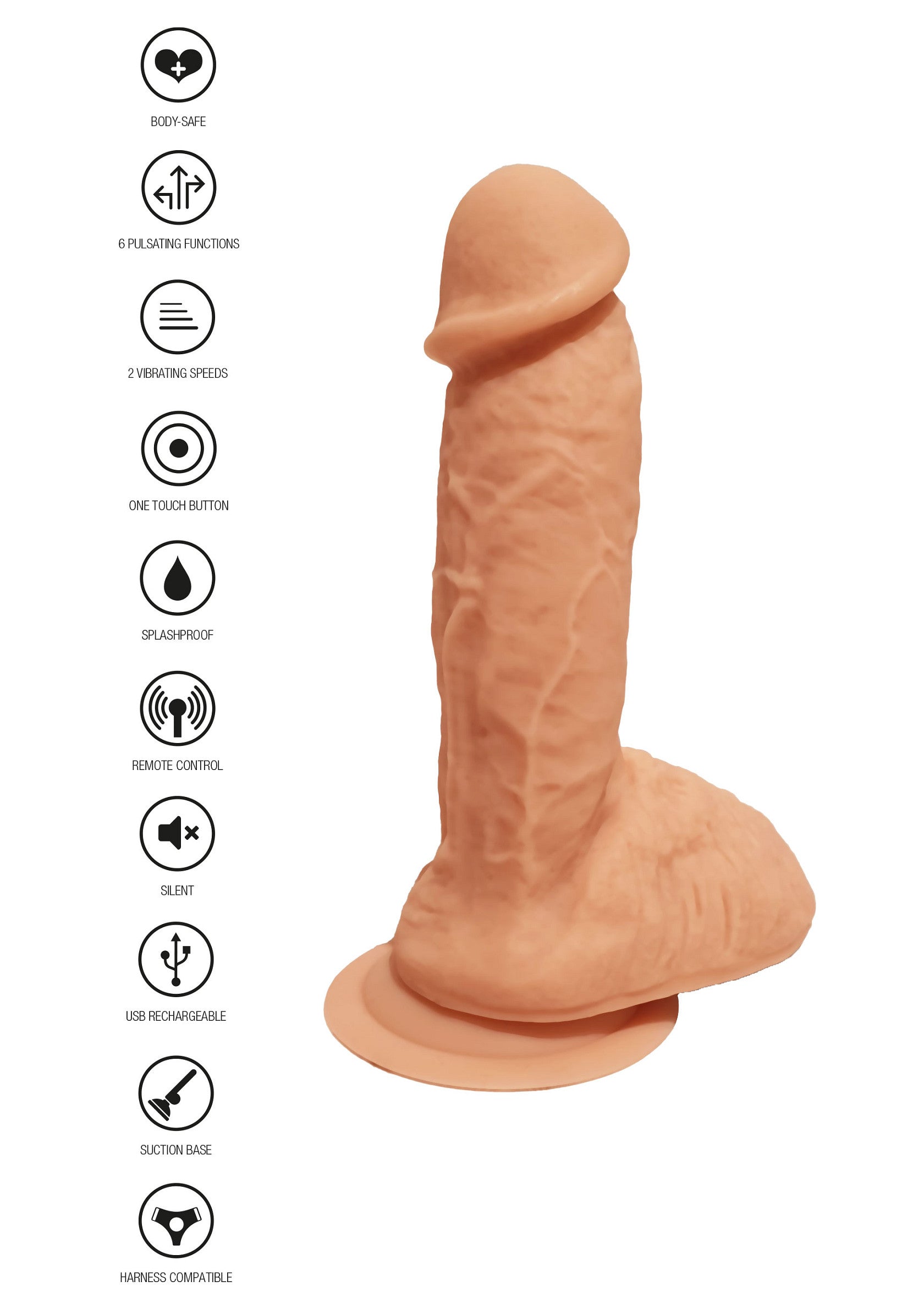 10209 toyjoy get real vibrating dildo 17cm