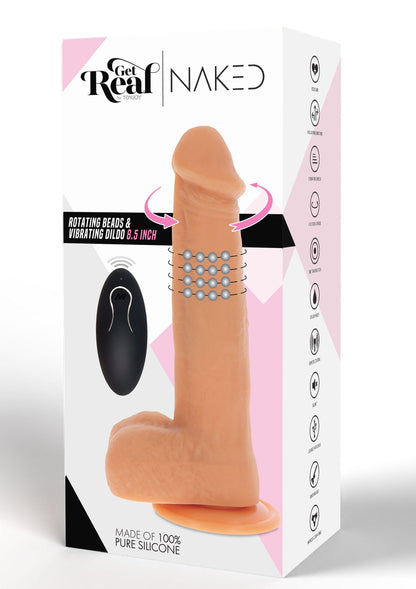 10210 toyjoy get real rotating beads vibrating dildo 21cm