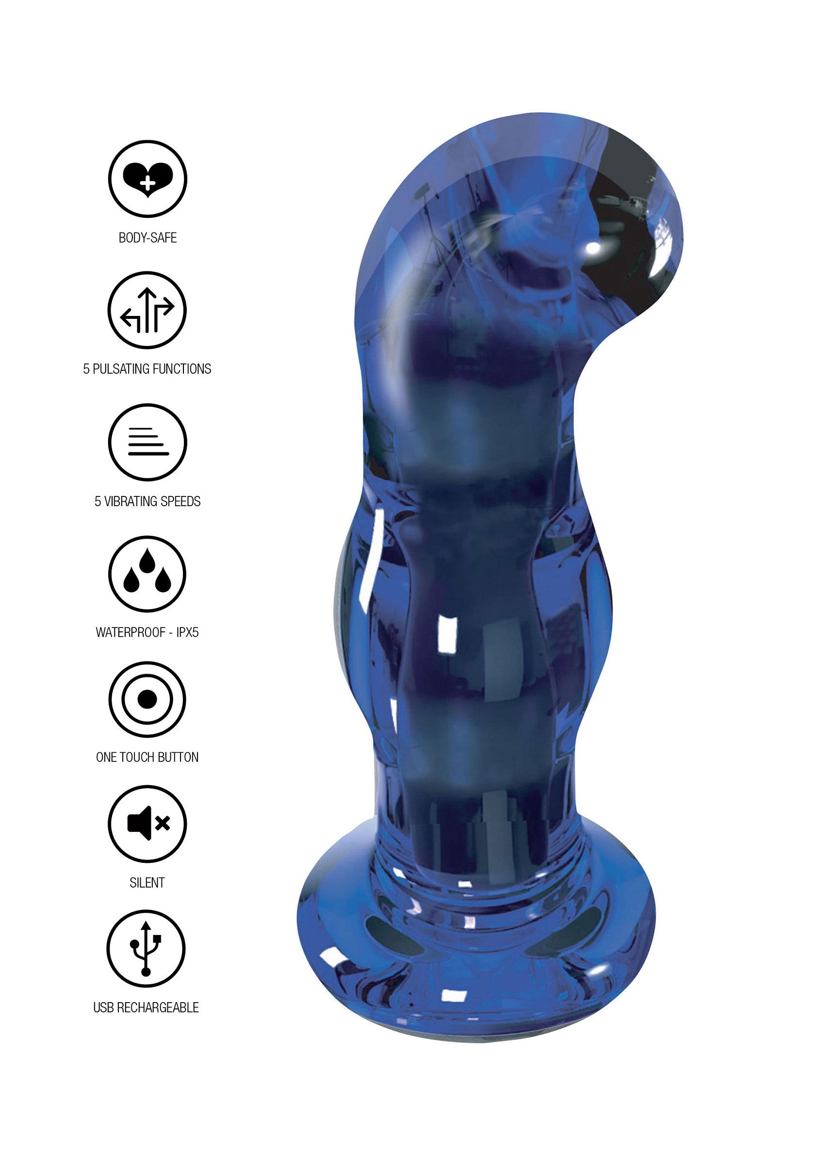 10218 toyjoy buttocks gleaming vibrating glass plug