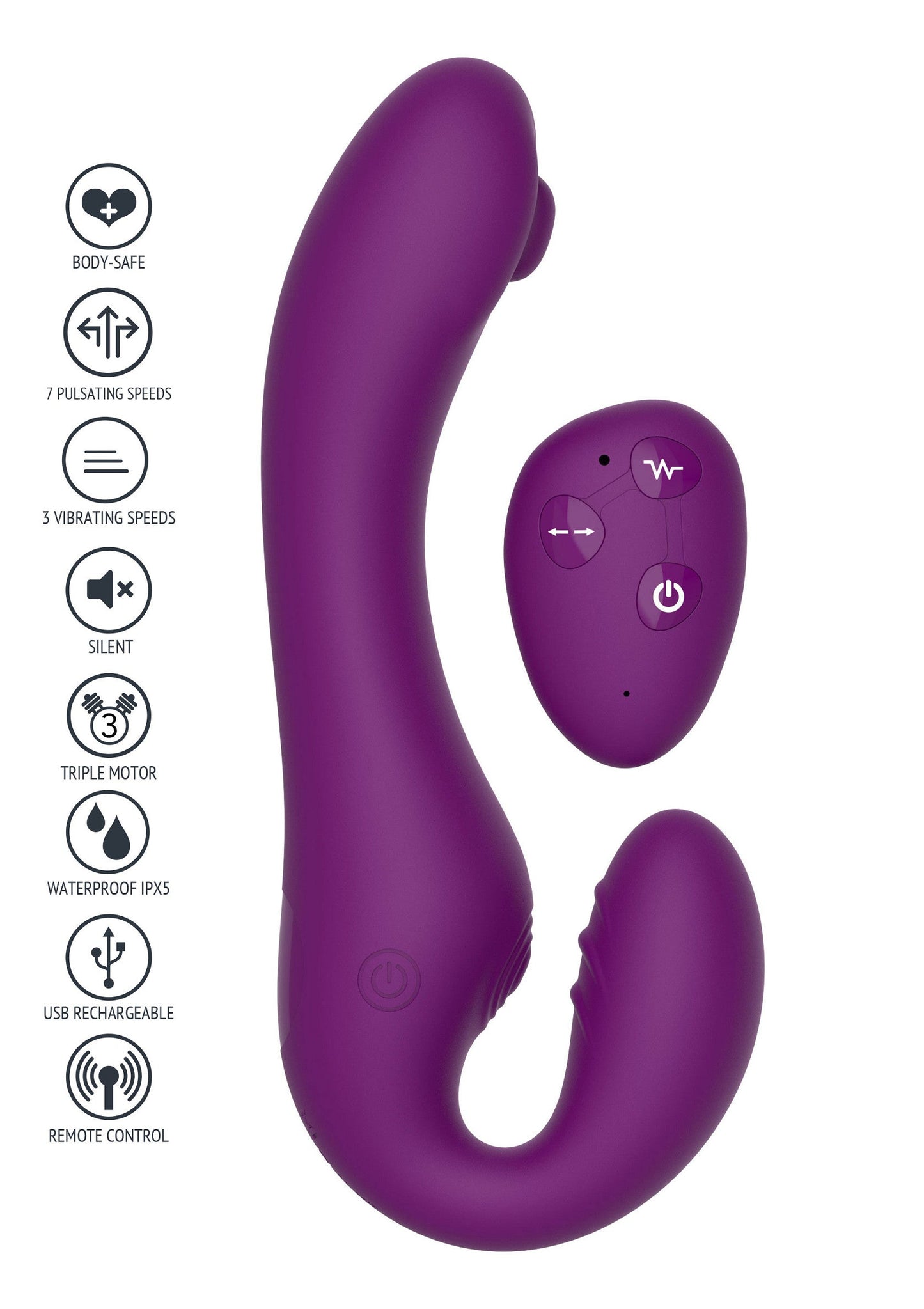 11109 xocoon strapless strap on pulse vibrator