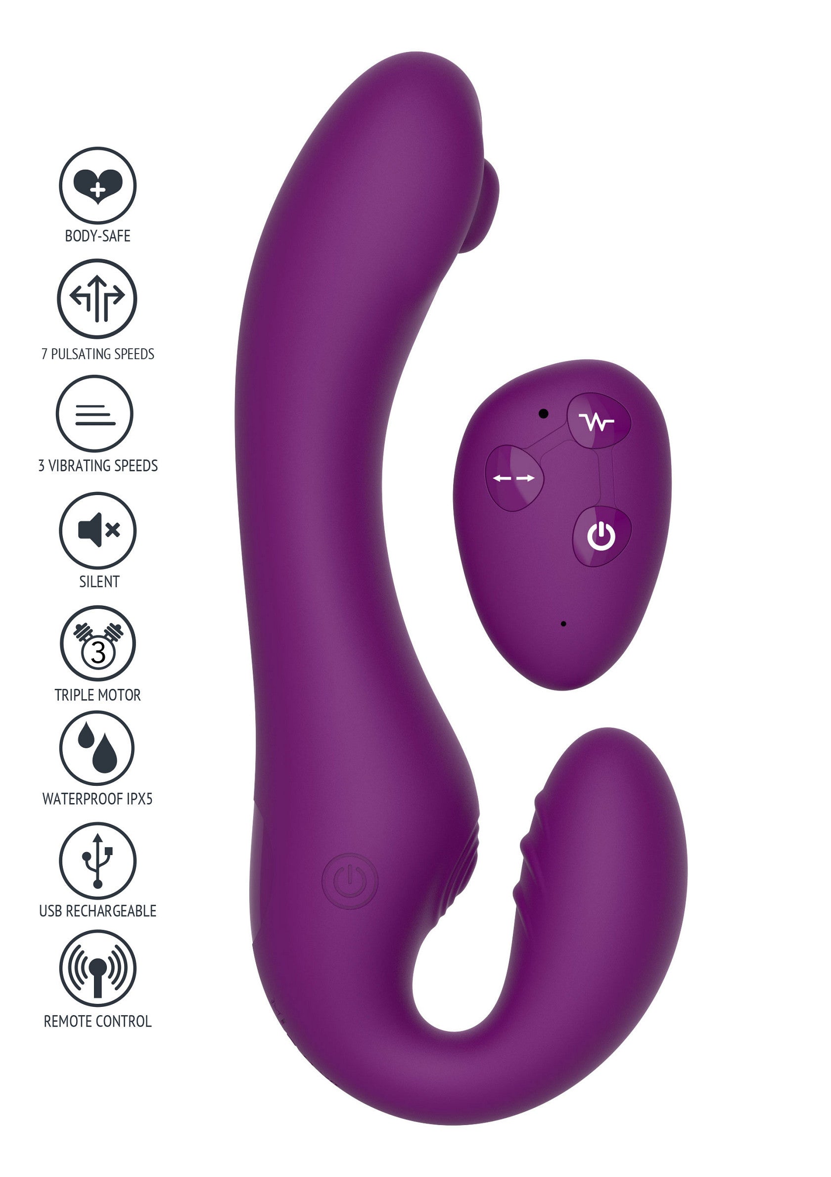 11109 xocoon strapless strap on pulse vibrator