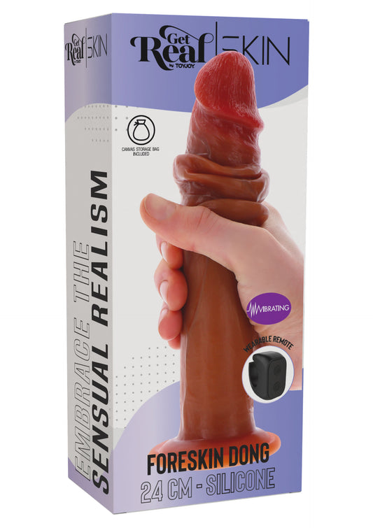 Foreskin Dong Vibrating Silicone 24 cm
