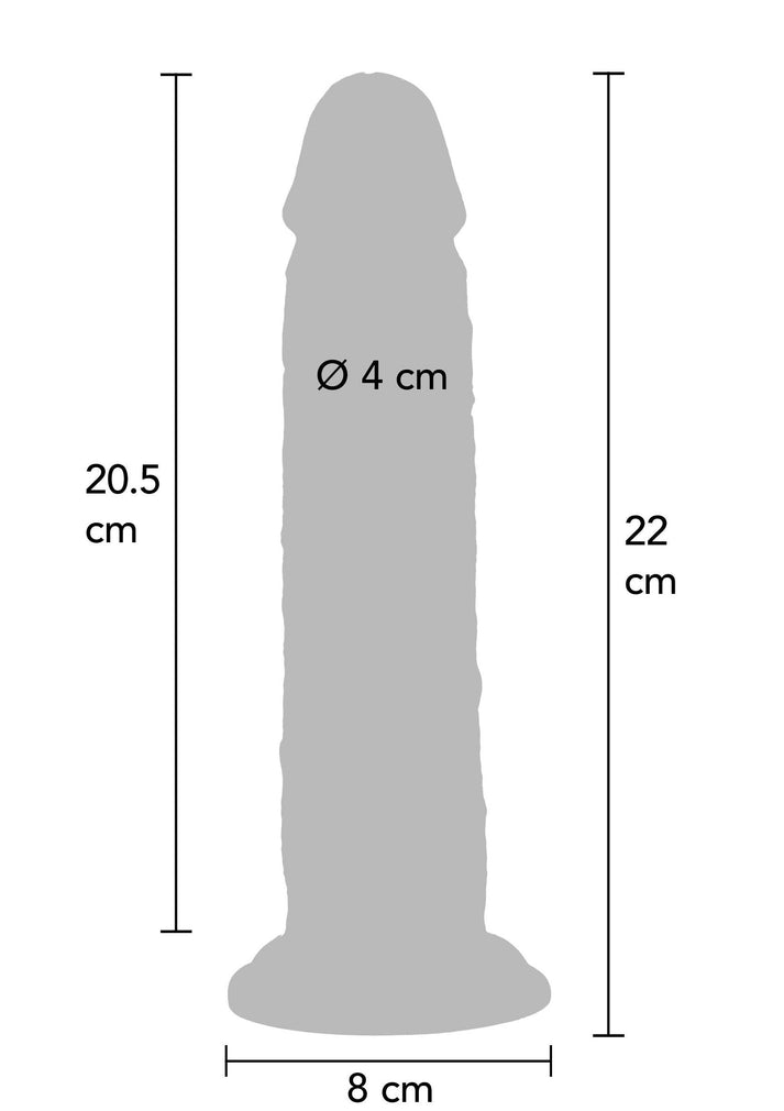 Foreskin Dildo 22. Realistischer Silikon-Dildo mit beweglicher Vorhaut und Dual-Density-Technologie. 22 cm Länge, Saugnapf-Basis und Harness-kompatibel. Exklusive bei RaiX Shop Konstanz kaufen