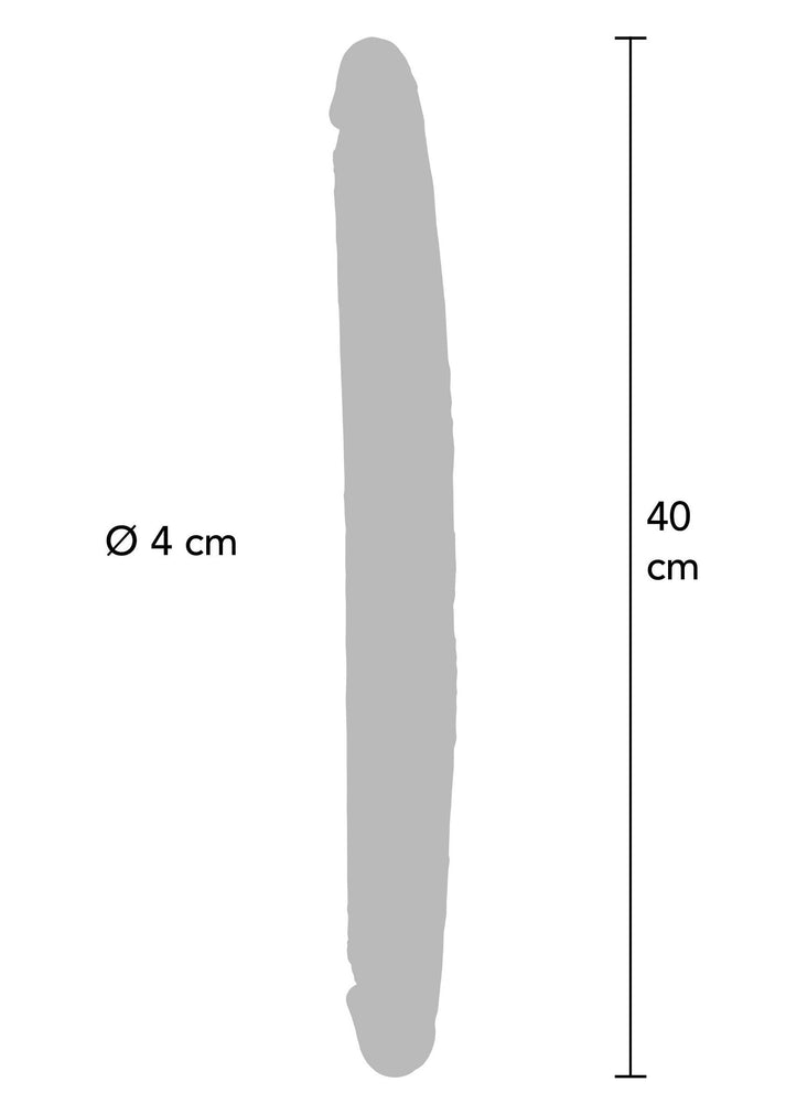 Foreskin Double Dong.40 cm realistischer Double Dong aus Silikon mit beweglicher Vorhaut und Dual-Density-Technologie. Körperfreundlich, flexibel und ideal für Solo- oder Paarspiel. Exklusive bei RaiX Shop Konstanz kaufen