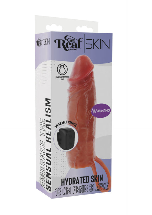 Hydrated Skin Penis Silicone Sleeve Vibrating 16 cm