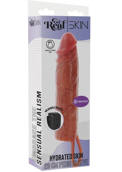 Hydrated Skin Penis Silicone Sleeve Vibrating 20 cm