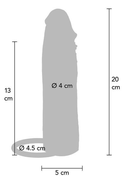 Hydrated Skin Penis Silicone Sleeve Vibrating 20 cm