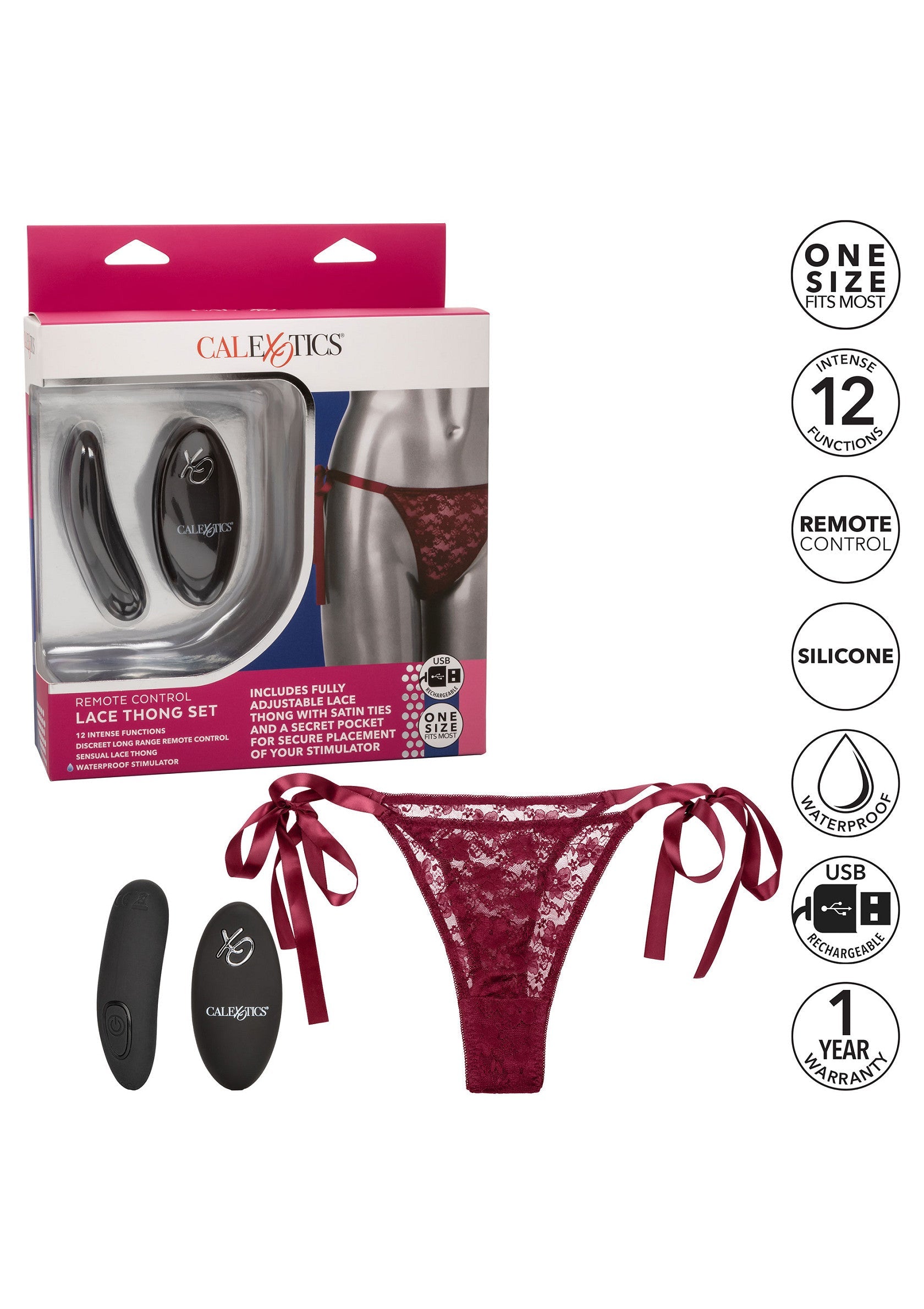 12051 calexotics remote controlled vibes remote control lace thong set