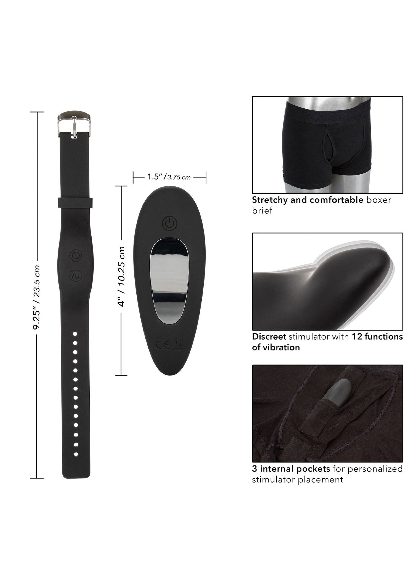 12053 calexotics remote controlled vibes remote control boxer brief set