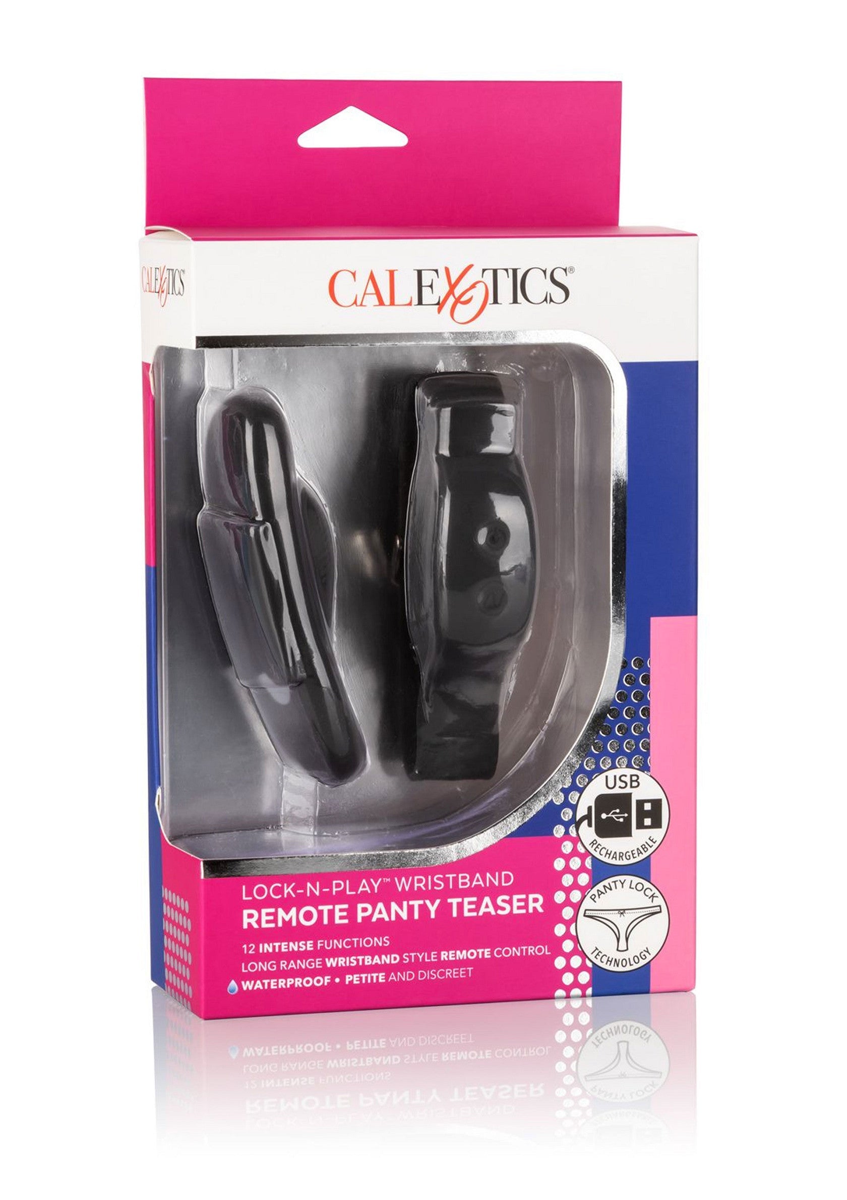 12059 calexotics remote controlled vibes wristband remote panty teaser
