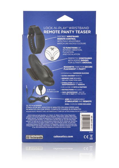 12059 calexotics remote controlled vibes wristband remote panty teaser