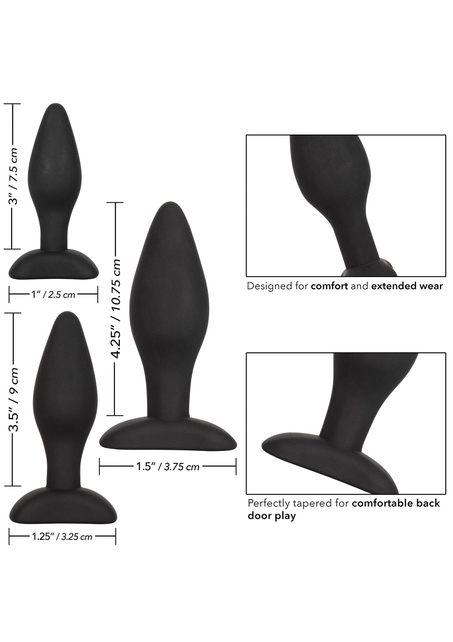 12107 calexotics anal silicone anal exerciser kit