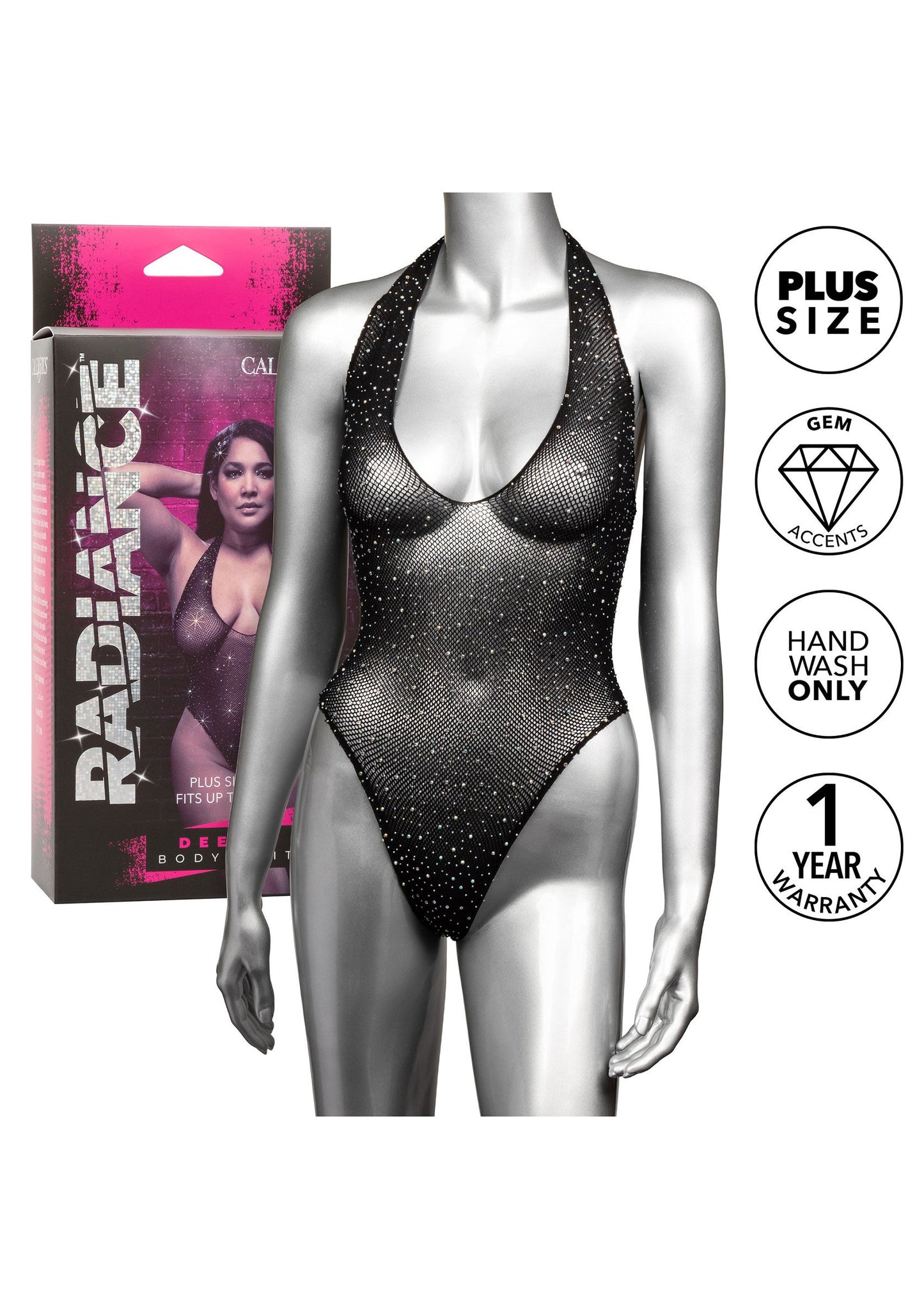 12268 calexotics radiance deep v bodysuit plus