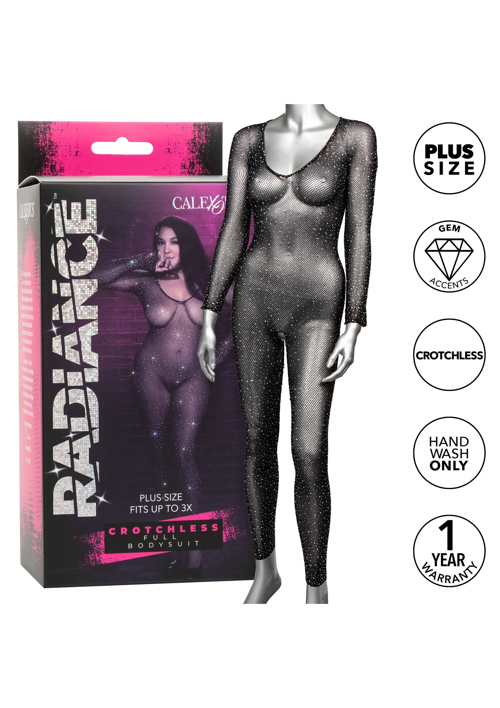 12272 calexotics radiance crotchless bodystocking plus