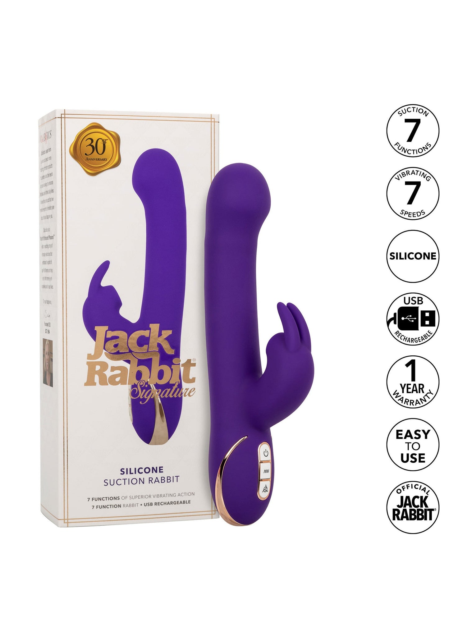 12431 calexotics jack rabbits signature silicone suction rabbit