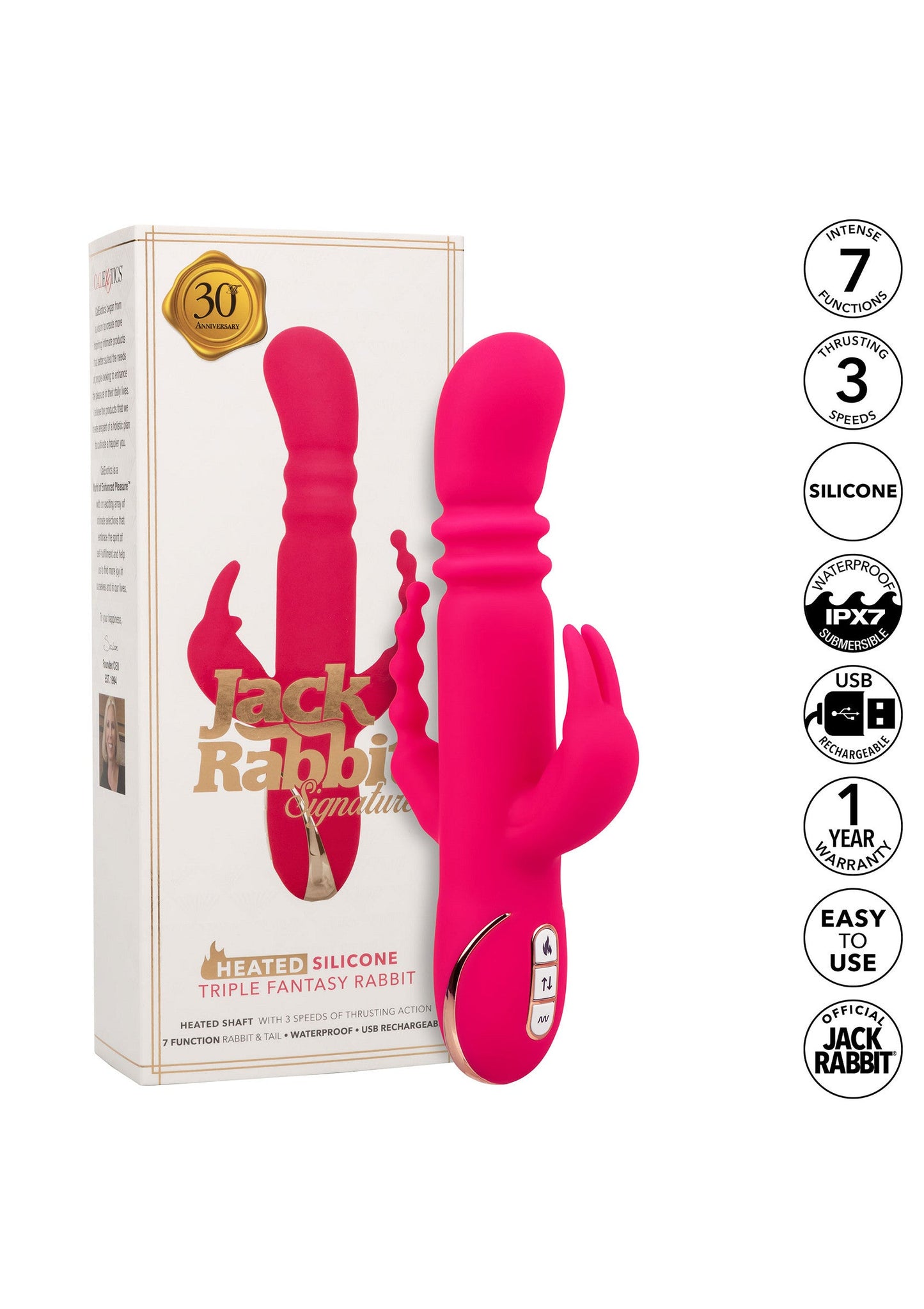 12432 calexotics jack rabbits signature heated silicone triple rabbit