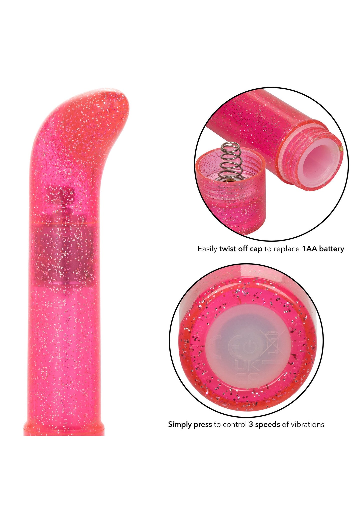 12516 calexotics personality vibes sparkle mini g vibrator