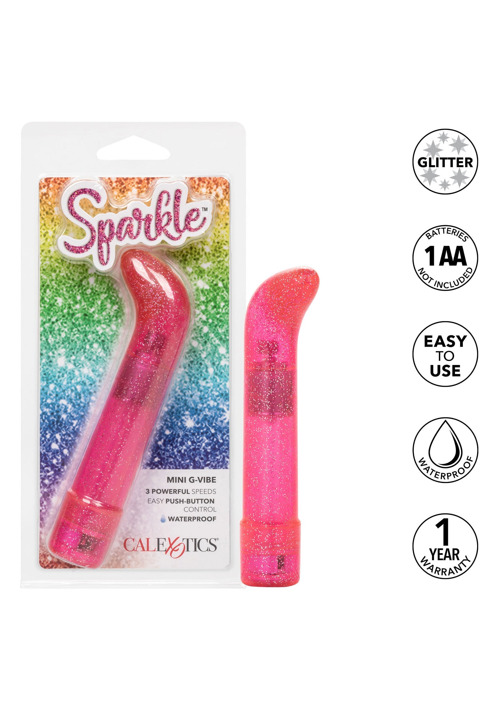 12516 calexotics personality vibes sparkle mini g vibrator