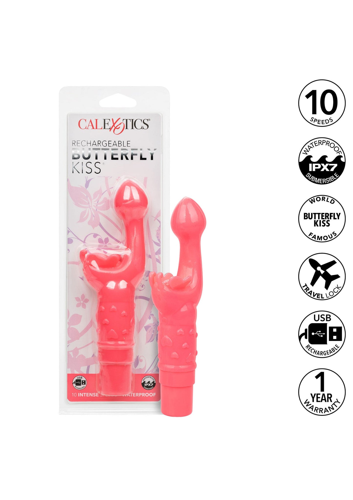12529 calexotics kiss vibes rechargeable butterfly kiss