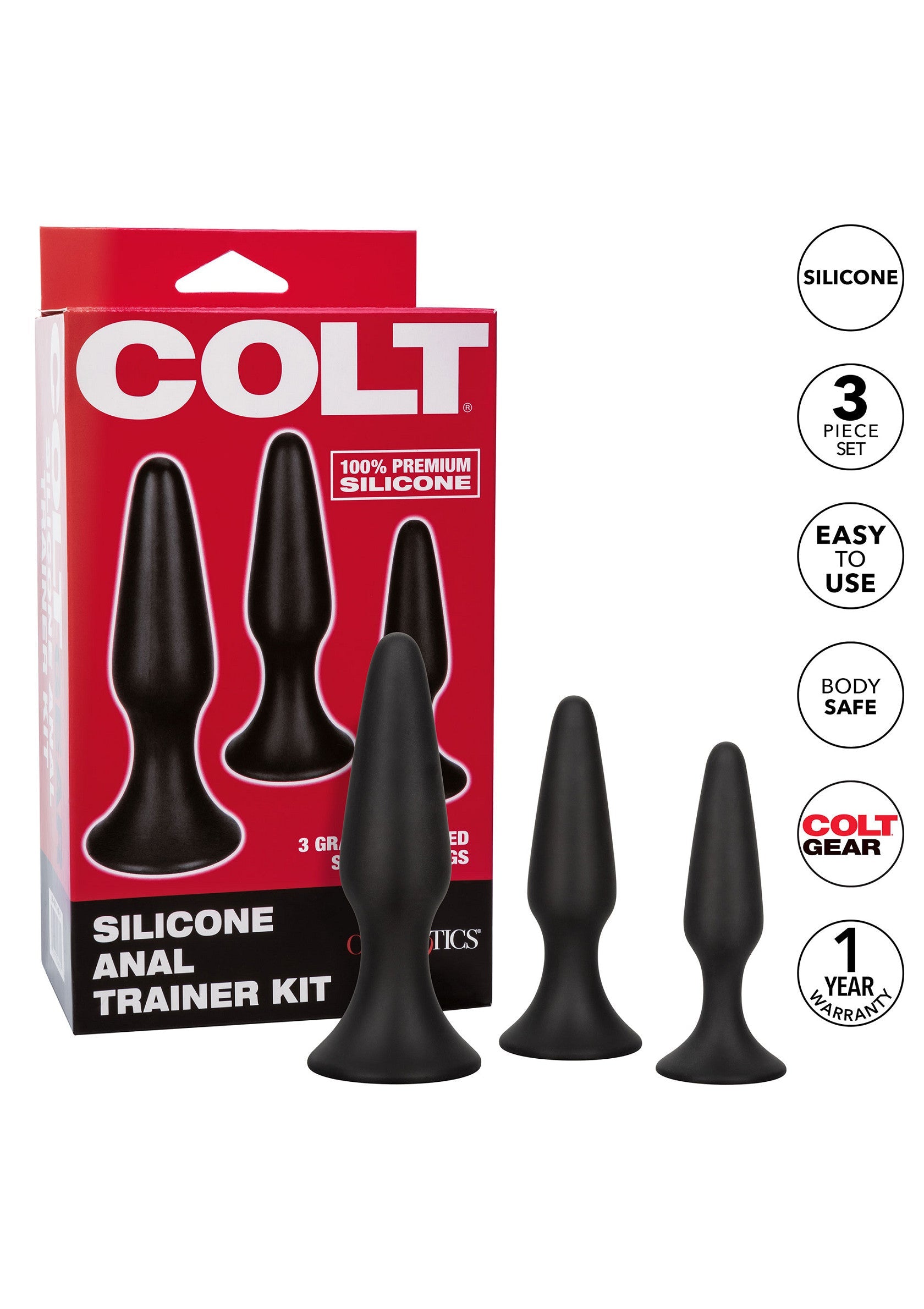 12617 calexotics colt gear colt silicone anal trainer kit