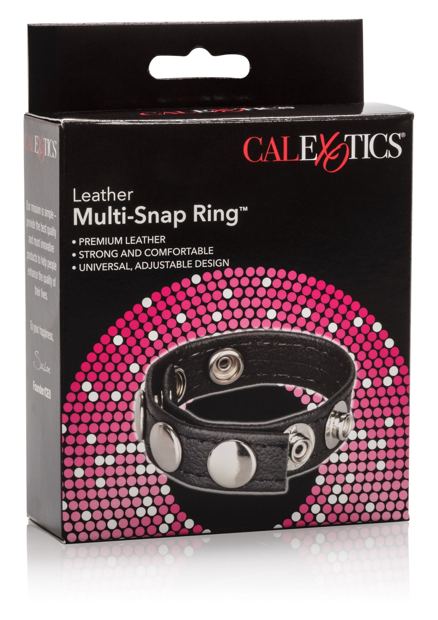 12690 calexotics rings leather multi snap ring