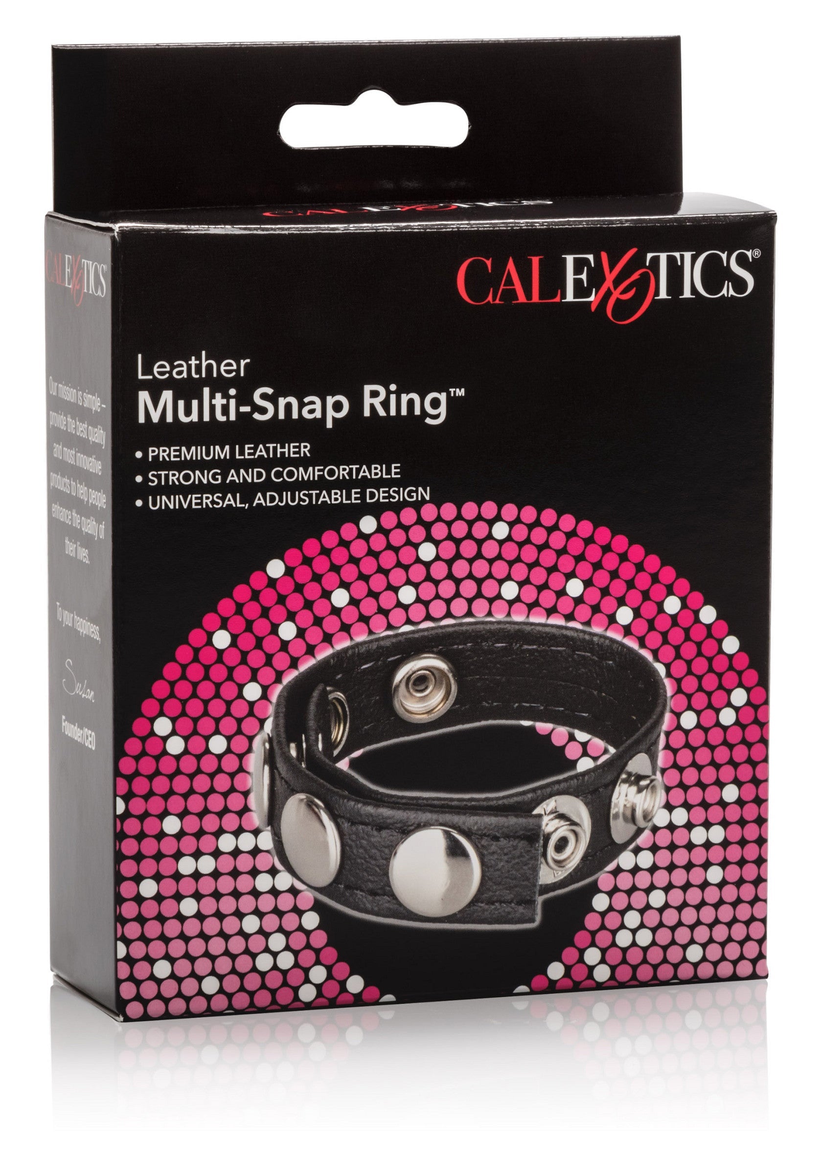 12690 calexotics rings leather multi snap ring