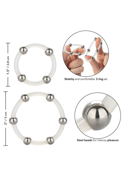 12767 calexotics rings steel beaded silicone ring set