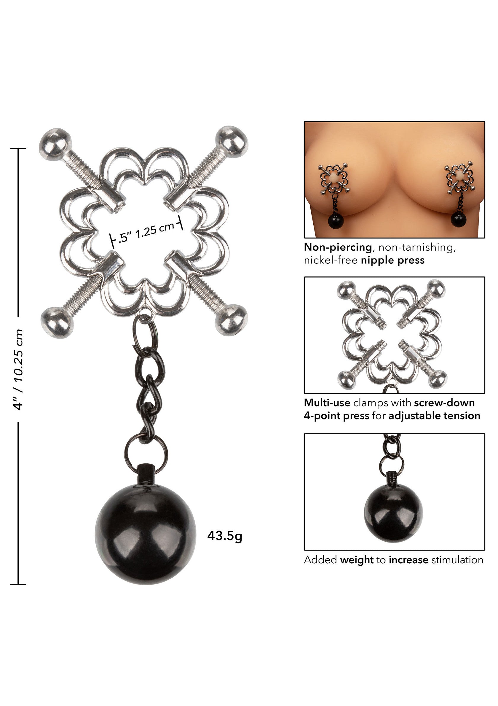 12916 calexotics nipple play 4 point weighted nipple press