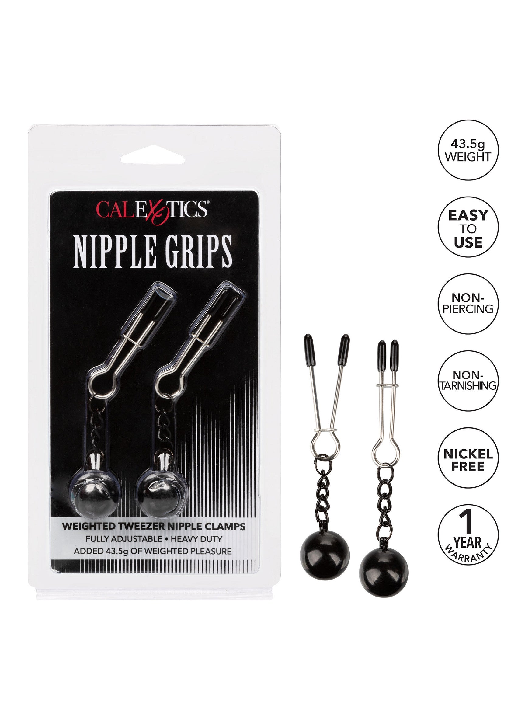 12917 calexotics nipple play weighted tweezer nipple clamps