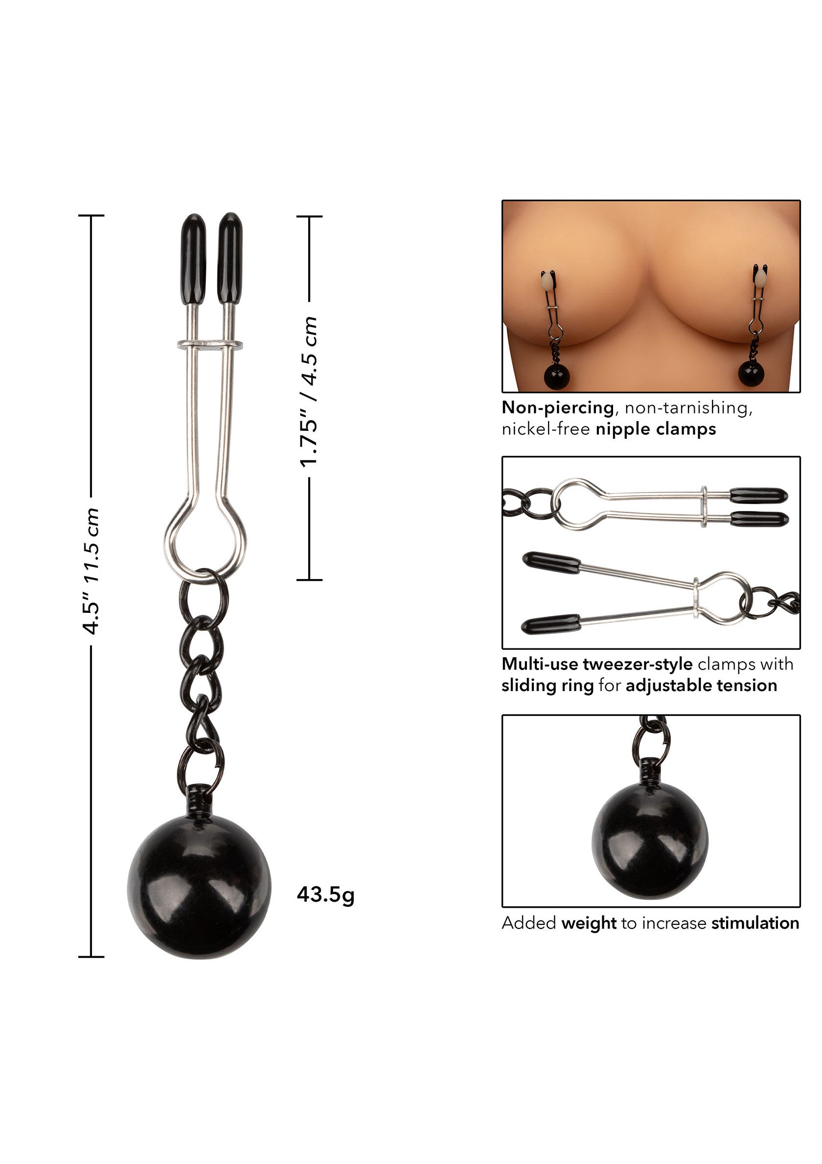12917 calexotics nipple play weighted tweezer nipple clamps