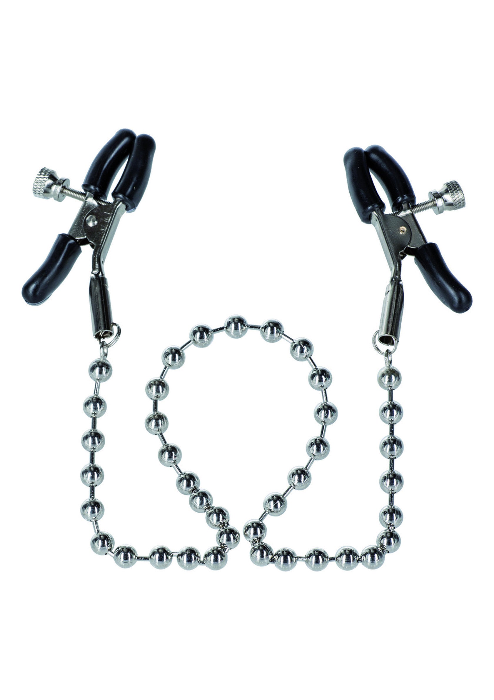12935 calexotics nipple play silver beaded nipple clamps