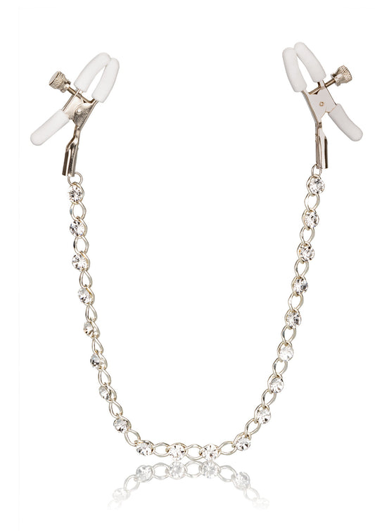 12954 calexotics nipple play crystal chain nipple clamps