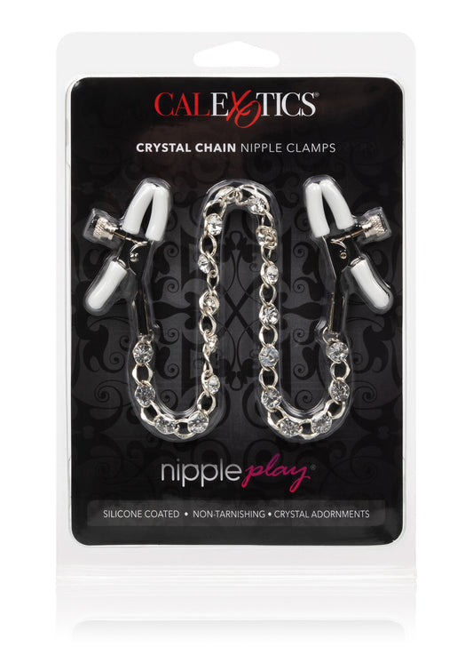 12954 calexotics nipple play crystal chain nipple clamps