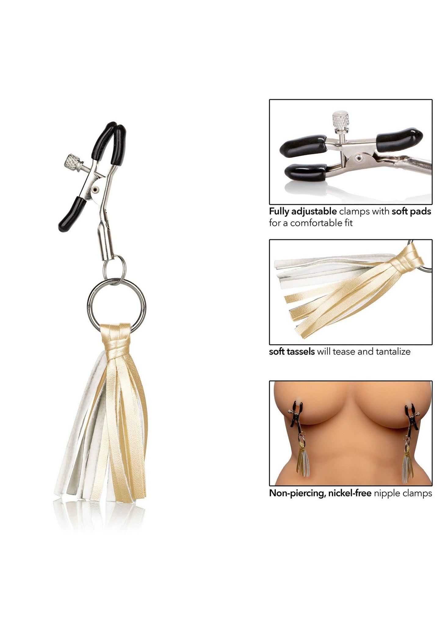 12956 calexotics nipple play playful tassels nipple clamps