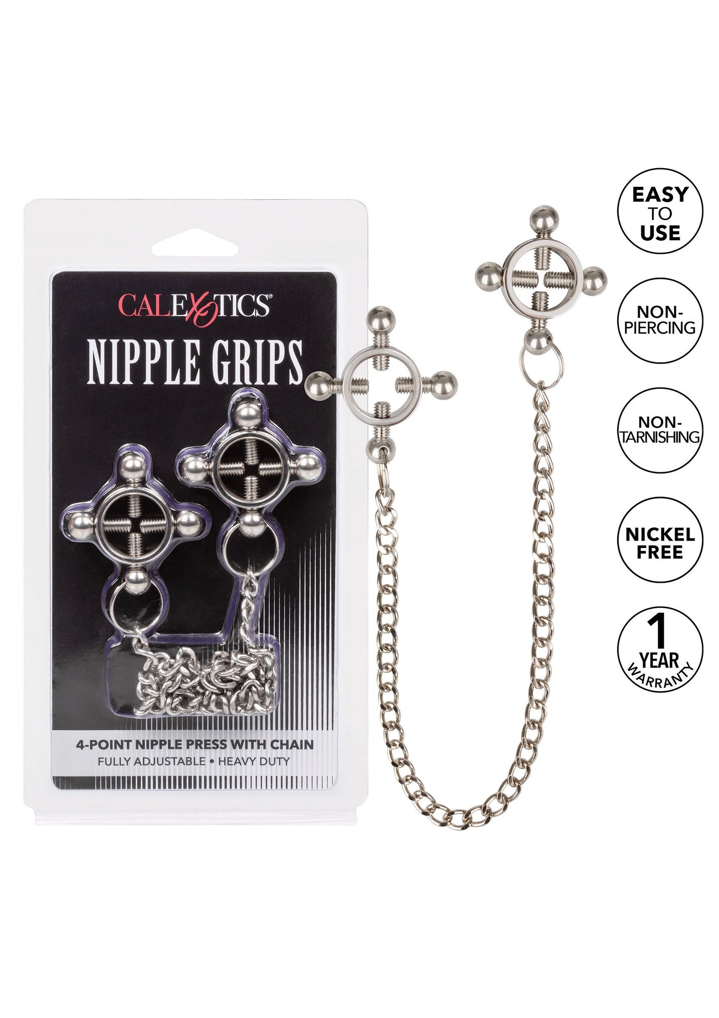 12965 calexotics nipple play 4 point nipple press with chain