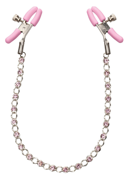 12969 calexotics nipple play crystal chain nipple clamps