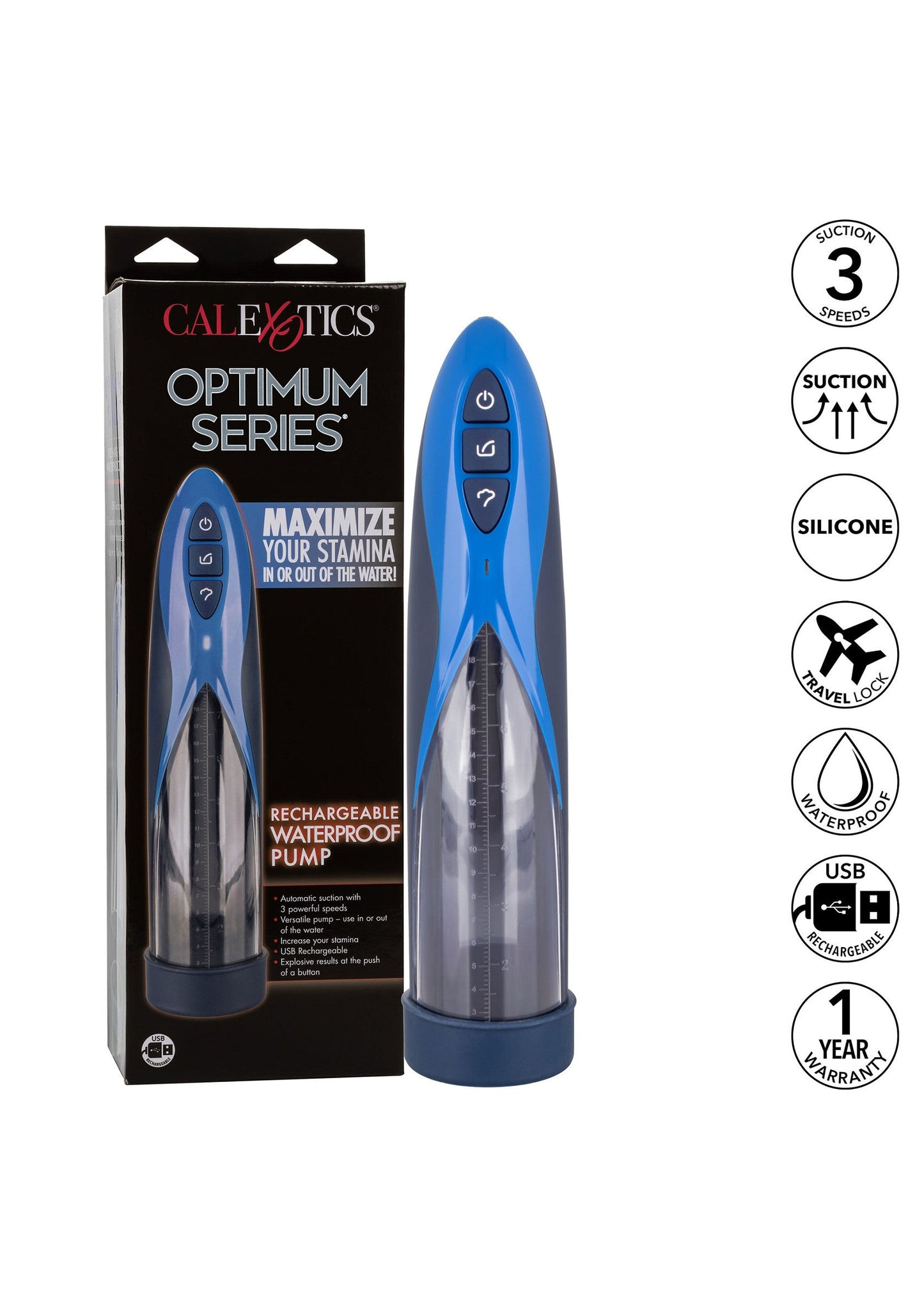 13399 calexotics optimum power rechargeable waterproof pump